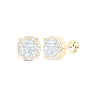 Round Natural Diamond Crown Setting Men's Studs
