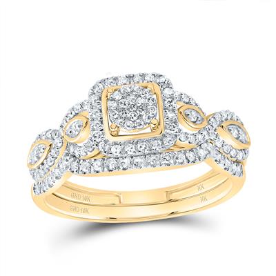 Cushion Bridal Set yellow gold