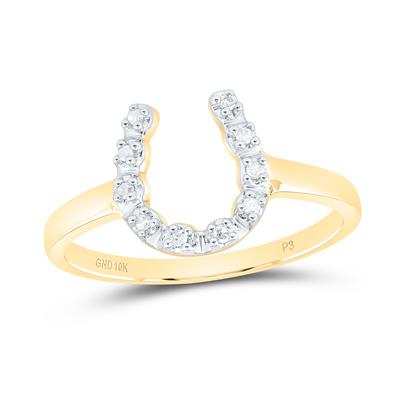 Gold and Diamond Lucky Horseshoe Ring