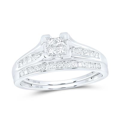 Princess Diamond Bridal Wedding Ring Set 1/2 CTW Natural Diamonds