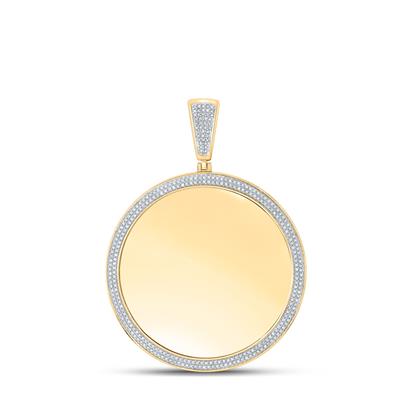 Natural diamond and yellow gold picture pendant