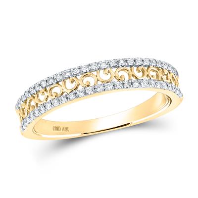 10k Yellow Gold Round Diamond Band Ring 1/5 CTW