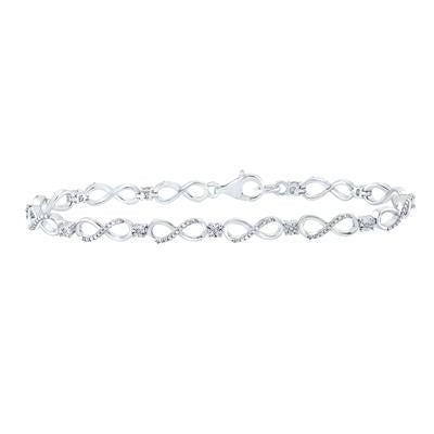 Diamond Infinity Bracelet Natural Diamond sterling silver