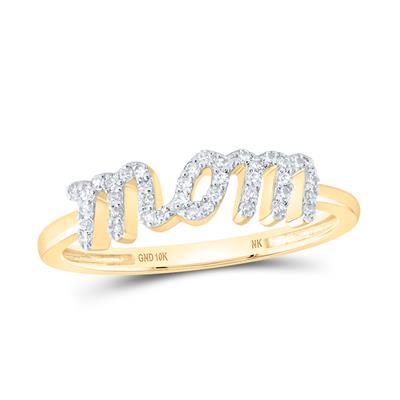 1/6 CTW Natural Diamond Mom Ring yellow gold