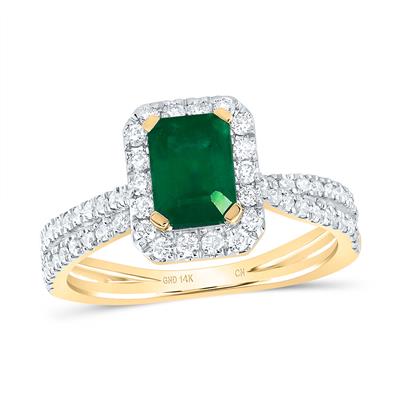 Natural Emerald and 14k yellow gold