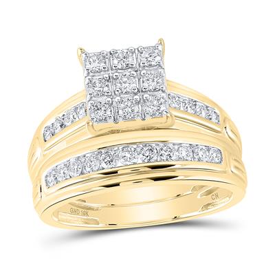 Square cluster wedding set