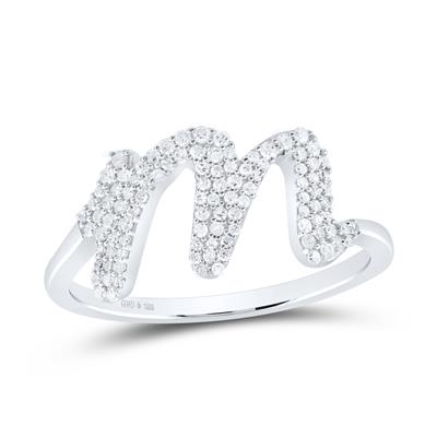 Quarter CT diamond and silver "m" ring