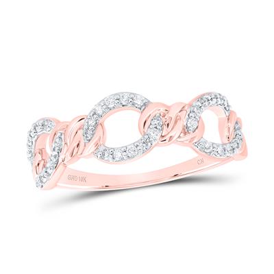 1/5CTW Natural Diamond Cuban Link Ring