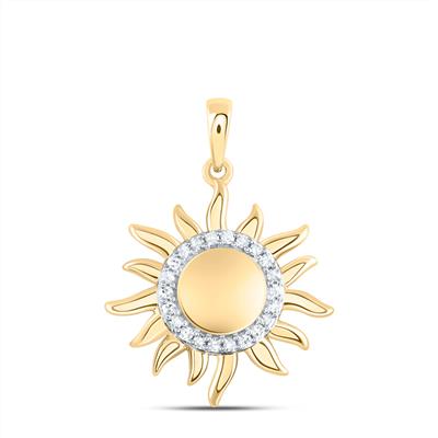Natural diamond accent sun pendant