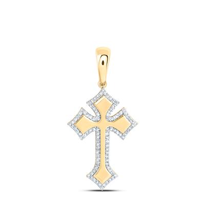 Cross Pendant Outlined with 1/3CTW Natural Diamonds