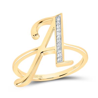 1/20 CTW Natural Diamond Initial "A" Ring