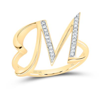 1/10 CTW Natural Diamonds Initial "M" Ring