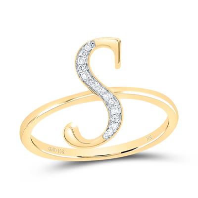 1/20 CTW Natural Diamond Initial "S" Ring