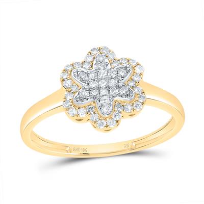 1/4 CTW Natural Diamond Flower Cluster Ring