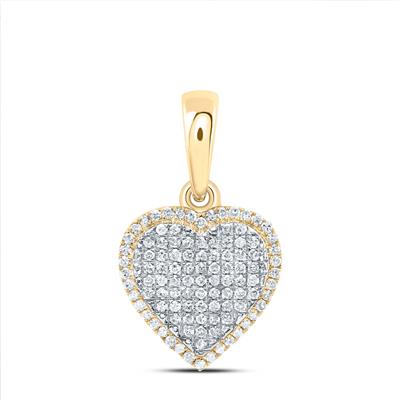 Natural diamond and yellow gold heart pendant