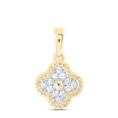 Gold and Diamond Clover Pendant