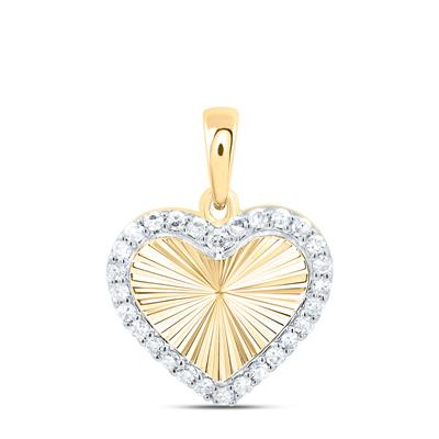 Natural diamond and gold heart pendant