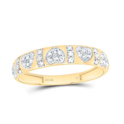 1/6 CTW Natural Diamond Lined Hearts Band