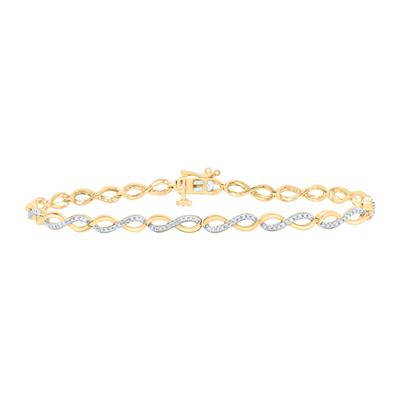 1/6 CTW Natural Diamond & Gold Infinity Bracelet