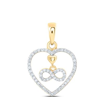1/6CTW Natural Diamond Infinity Heart Pendant
