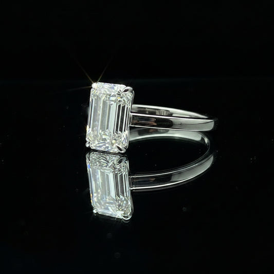 1 ct emerald cut lab diamond ring