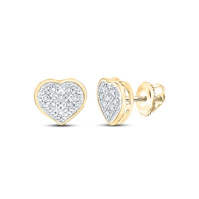 Diamond Heart Cluster Earrings