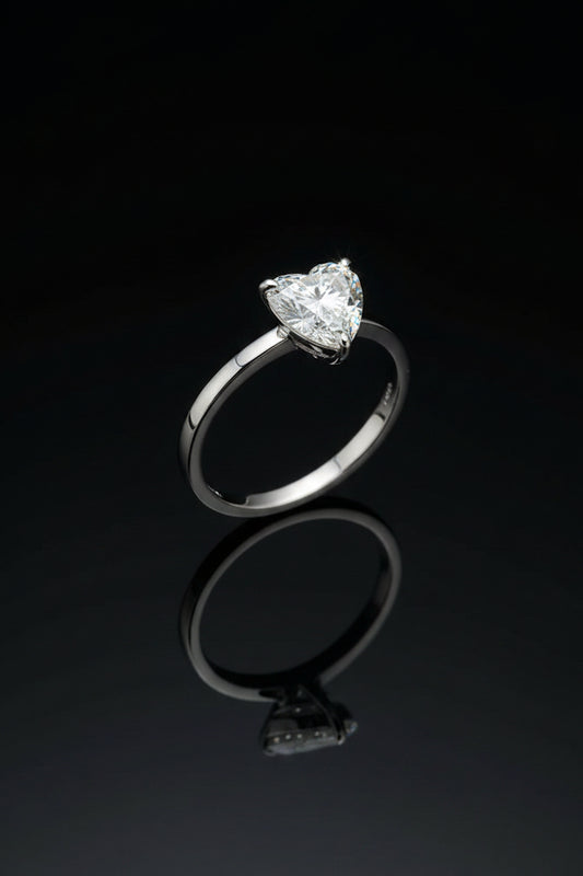 1 ct lab heart diamond engagement ring