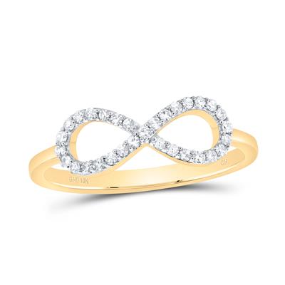 Natural diamond gold infinity ring