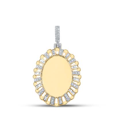 1 CTW gold and diamond picture pendant oval