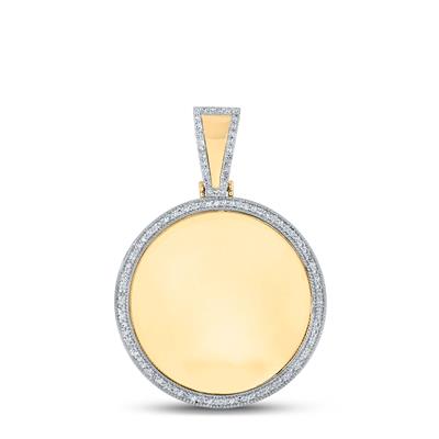 Round diamond and gold picture pendant