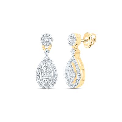Diamond Pear Dangle Earrings