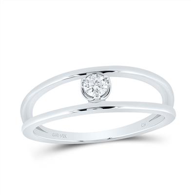 Medial Solitaire Promise Ring white gold