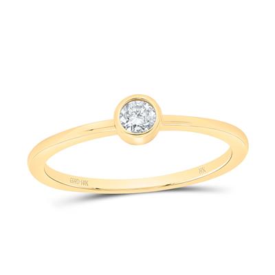 Diamond Bezel Solitaire Band yellow gold