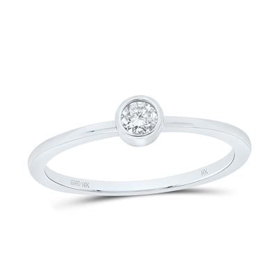Diamond Bezel Solitaire Band white gold