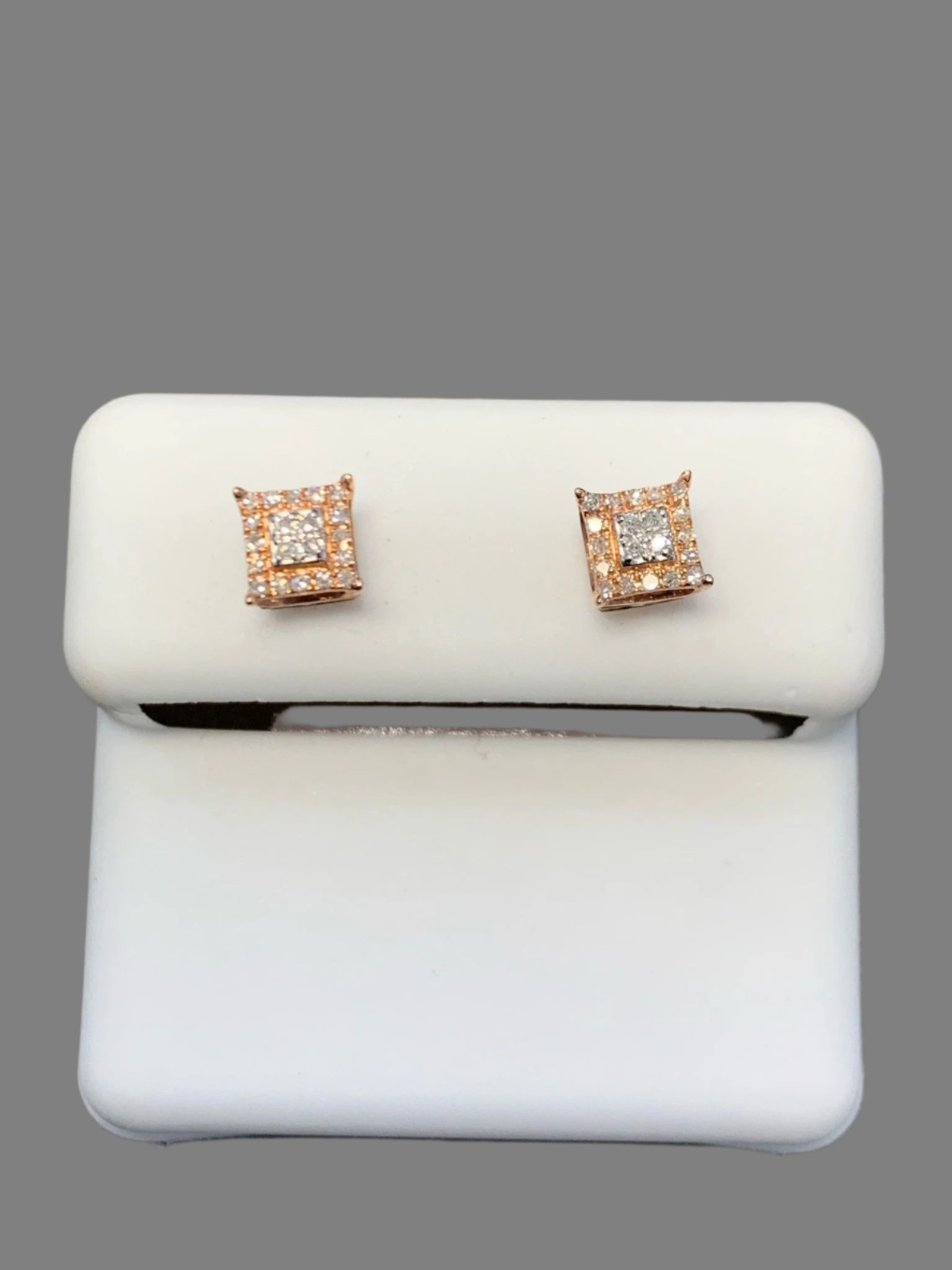 Natural diamond 10k rose gold studs