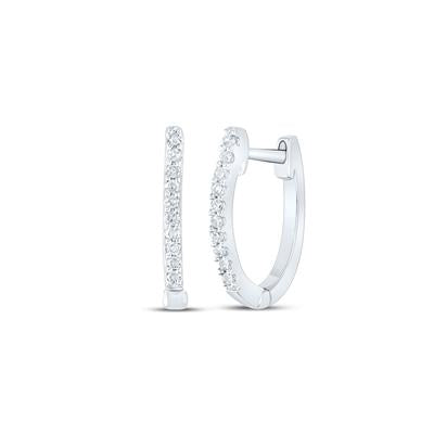 Delicate Round Diamond Hoops white gold