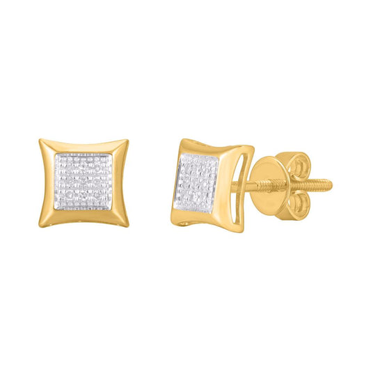 Diamond and gold square studs for men
