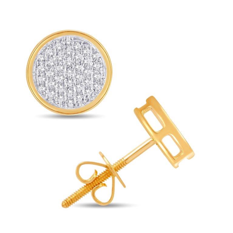 Round diamond mens studs