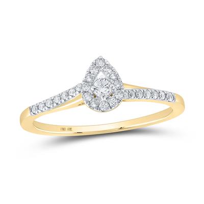 Teardrop Halo Promise Ring